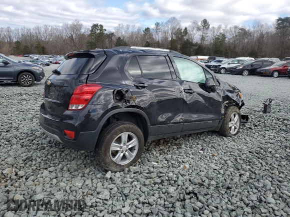 2022 Chevrolet Trax LT with VIN KL7CJPSM7NB560187, listed as a Copart auction lot 47693565 with 21,263 mi miles and Salvage title. Bid and sale history available at DreamBid. Image 3.