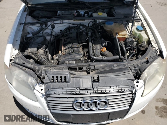 2007 Audi A4 2.0T with VIN WAUDF78E87A203390, listed as a Copart auction lot 56594595 with 122,328 mi miles and Salvage title. Bid and sale history available at DreamBid. Image 11.