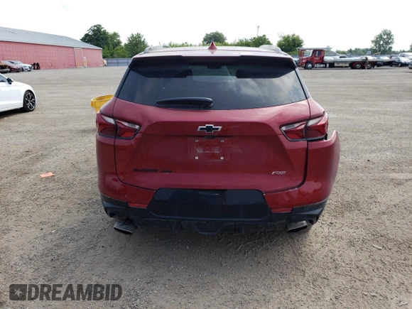 2021 Chevrolet Blazer RS with VIN 3GNKBKRS8MS527583, listed as a Copart auction lot 60694995 with 82,741 mi miles and Clean title. Bid and sale history available at DreamBid. Image 6.