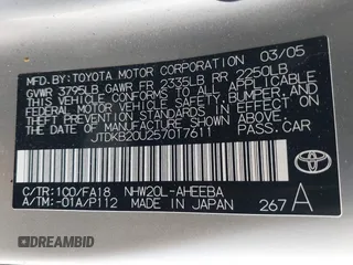 2005 Toyota Prius with VIN JTDKB20U257017611, listed as a IAAI auction lot 42087781 with 263,985 mi miles. Bid and sale history available at carsss.com. Image 9.