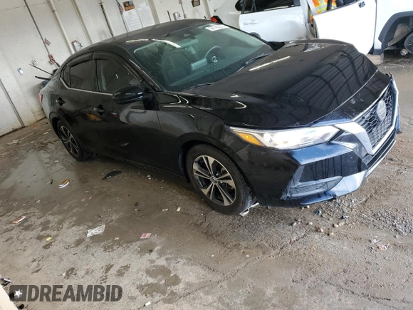 2021 Nissan Sentra SV with VIN 3N1AB8CV4MY255060, listed as a Copart auction lot 56743025 with 77,570 mi miles and Salvage title. Bid and sale history available at DreamBid. Image 4.