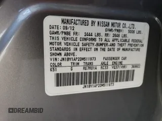 2013 Infiniti M with VIN JN1BY1AP2DM511973, listed as a Copart auction lot 55351815 with 126,888 mi miles and Salvage title. Bid and sale history available at DreamBid. Image 12.