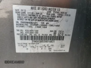 2013 Ford Flex SE with VIN 2FMGK5B83DBD16825, listed as a Copart auction lot 79016324 with 211,151 mi miles and Salvage Title. Bid and sale history available at carsss.com. Image 13.