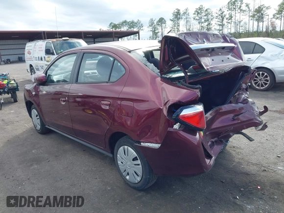 2023 Mitsubishi Mirage G4 ES with VIN ML32FUFJ8PHF02013, listed as a IAAI auction lot 41710732 with 21,919 mi miles. Bid and sale history available at carsss.com. Image 3.