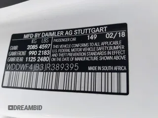 2018 Mercedes-Benz C 300 z VIN WDDWF4JB3JR389395, wystawiony jako IAAI lot #41190433 z przebiegiem 69 751 mil mil oraz . Historia ofert i sprzedaży dostępna na DreamBid. Obrazek 9.