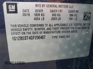 2016 Chevrolet Malibu LS with VIN 1G1ZB5ST4GF296467, listed as a Copart auction lot 55702855 with 130,927 mi miles and Salvage title. Bid and sale history available at DreamBid. Image 12.