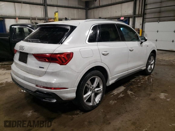 2020 Audi Q3 S line Prestige with VIN WA1FECF38L1036901, listed as a Copart auction lot 83328484 with 63,939 mi miles and Non Repairable. Bid and sale history available at carsss.com. Image 3.