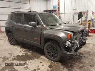 2018 Jeep Renegade Trailhawk with VIN ZACCJBCB0JPJ03169, listed as a IAAI auction lot 41318062 with 56,188 mi miles. Bid and sale history available at carsss.com. Image 1.