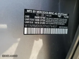 2023 Mercedes-Benz EQB with VIN W1N9M0KB2PN074407, listed as a Copart auction lot 76829624 with 2,711 mi miles and Salvage Title. Bid and sale history available at carsss.com. Image 13.