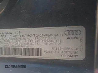 2010 Audi A4 2.0T Premium Plus with VIN WAUEFAFL6AN030794, listed as a IAAI auction lot 40489780 with 100,718 mi miles. Bid and sale history available at carsss.com. Image 9.