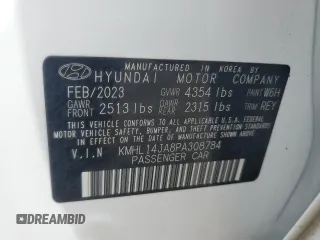2023 Hyundai Sonata SEL z VIN KMHL14JA8PA308784, wystawiony jako Copart lot #54577405 z przebiegiem 17 213 mil mil oraz Szkoda całkowita • Salvage title. Historia ofert i sprzedaży dostępna na DreamBid. Obrazek 12.