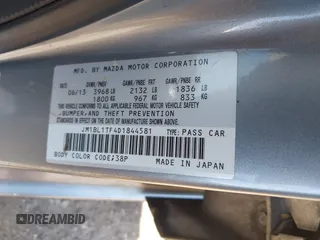2013 Mazda 3 i SV with VIN JM1BL1TF4D1844581, listed as a IAAI auction lot 41996353 with 172,531 mi miles and . Bid and sale history available at DreamBid. Image 9.
