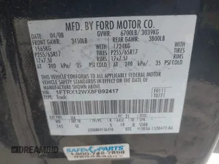 2008 Ford F-150 STX с VIN 1FTRX12WX8FB92417, выставлен на аукционе IAAI как лот 41933537 с пробегом 154 579 миль миль и . История ставок и продаж доступна на DreamBid. Изображение 9.