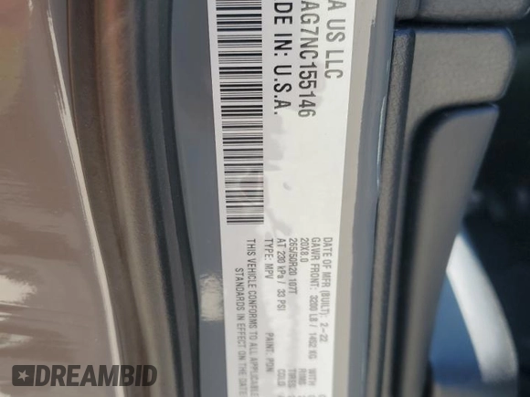 2022 Jeep Grand Cherokee Laredo X с VIN 1C4RJEAG7NC155146, выставлен на аукционе Copart как лот 48531555 с пробегом 43 928 миль миль и Списание • Salvage title. История ставок и продаж доступна на DreamBid. Изображение 14.
