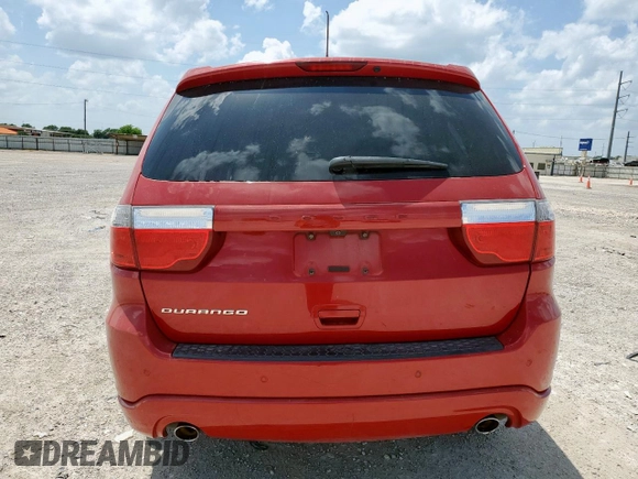 2013 Dodge Durango SXT with VIN 1C4RDHAG8DC694849, listed as a Copart auction lot 61415165 with 92,536 mi miles and Salvage title. Bid and sale history available at DreamBid. Image 6.