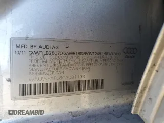 2012 Audi A4 2.0T Premium Plus with VIN WAUWFAFL6CA081193, listed as a Copart auction lot 81813834 with 126,969 mi miles and Salvage Title. Bid and sale history available at carsss.com. Image 14.