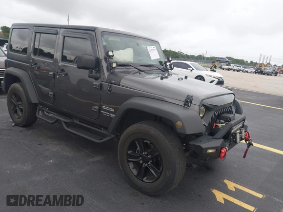 2018 Jeep Wrangler Unlimited Sport S with VIN 1C4BJWDG1JL810754, listed as a IAAI auction lot 42419199 with 74,901 mi miles and . Bid and sale history available at DreamBid. Image 1.