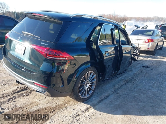 2022 Mercedes-Benz GLE 350 with VIN 4JGFB4KB3NA646818, listed as a IAAI auction lot 41805848 with 26,172 mi miles and . Bid and sale history available at DreamBid. Image 4.