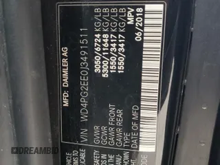 2018 Mercedes-Benz Metris Passenger with VIN WD4PG2EE0J3491511, listed as a Copart auction lot 58578785 with 90,482 mi miles and Clean title. Bid and sale history available at DreamBid. Image 14.