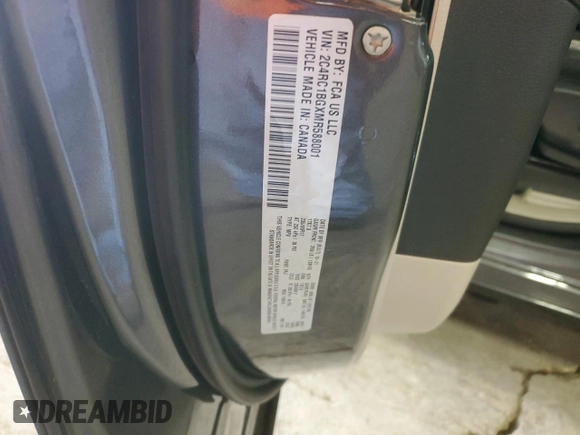 2021 Chrysler Pacifica Touring L with VIN 2C4RC1BGXMR588001, listed as a Copart auction lot 54562505 with 128,350 mi miles and Salvage title. Bid and sale history available at DreamBid. Image 13.
