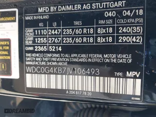 2018 Mercedes-Benz GLC with VIN WDC0G4KB7JV106493, listed as a IAAI auction lot 40951850 with 163,149 mi miles. Bid and sale history available at carsss.com. Image 9.