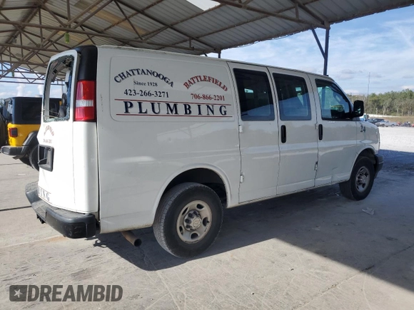 2020 Chevrolet Express Cargo Van with VIN 1GCWGAFGXL1122881, listed as a Copart auction lot 80422684 with 79,162 mi miles and Salvage Title. Bid and sale history available at carsss.com. Image 3.