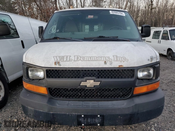 2011 Chevrolet Express Cargo z VIN 1GCZGTCG9B1186826, wystawiony jako Copart lot #82085794 z przebiegiem 202 697 mil mil oraz Nie do naprawy • Non repairable. Historia ofert i sprzedaży dostępna na DreamBid. Obrazek 5.