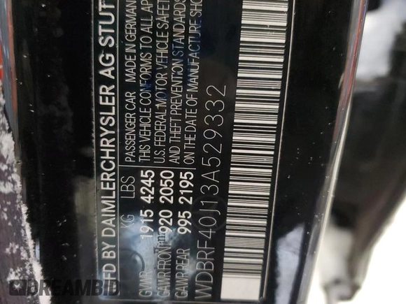 2003 Mercedes-Benz C 230 Kompressor with VIN WDBRF40J13A529332, listed as a Copart auction lot 41510135 with 179,575 mi miles and Salvage Title. Bid and sale history available at DreamBid. Image 13.