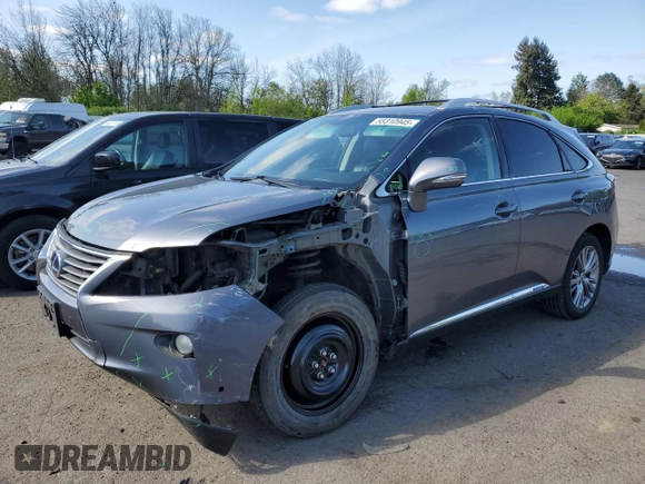2013 Lexus RX 450h with VIN JTJBC1BA2D2439770, listed as a Copart auction lot 55310945 with 169,425 mi miles and Salvage title. Bid and sale history available at DreamBid. Image 1.