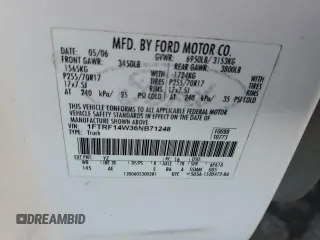 2006 Ford F-150 XL with VIN 1FTRF14W36NB71248, listed as a Copart auction lot 87207714 with 224,306 mi miles and Clean Title. Bid and sale history available at carsss.com. Image 12.