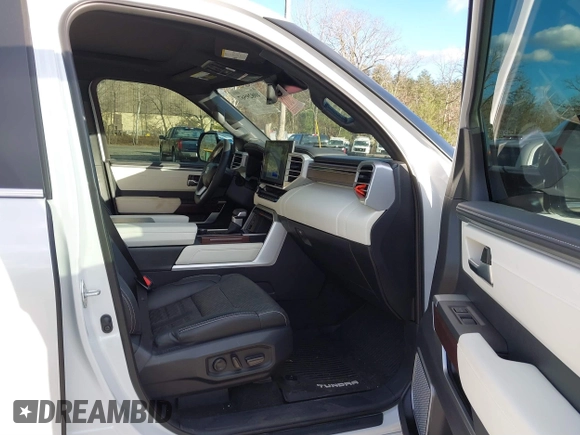 2024 Toyota Tundra Capstone Hybrid with VIN 5TFVC5DB3RX062793, listed as a IAAI auction lot 40829567 with 15,683 mi miles and . Bid and sale history available at DreamBid. Image 5.