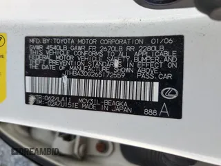 2006 Lexus ES 350 with VIN JTHBA30G265172559, listed as a Copart auction lot 50483825 with 221,510 mi miles and Salvage Title. Bid and sale history available at DreamBid. Image 12.