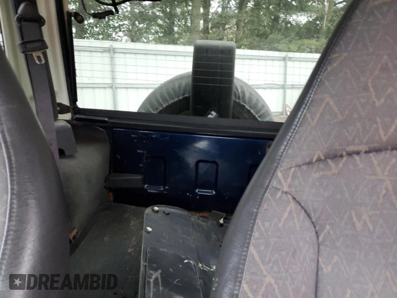 2001 Jeep Wrangler Sport with VIN 1J4FA49S01P363856, listed as a Copart auction lot 62494785 with 154,782 mi miles and Salvage title. Bid and sale history available at DreamBid. Image 10.