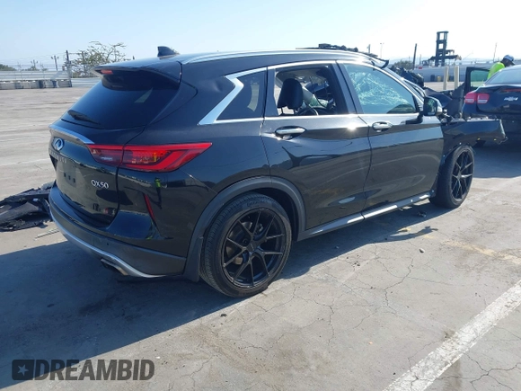 2019 Infiniti QX50 Essential with VIN 3PCAJ5M16KF116275, listed as a IAAI auction lot 42421203 with 109,260 mi miles and . Bid and sale history available at DreamBid. Image 4.