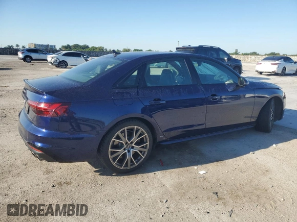 2022 Audi S4 Premium Plus z VIN WAUB4AF48NA017446, wystawiony jako Copart lot #48250505 z przebiegiem 47 634 mil mil oraz Nie do naprawy • Non repairable. Historia ofert i sprzedaży dostępna na DreamBid. Obrazek 3.