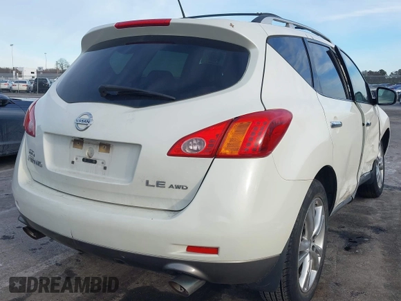 2009 Nissan Murano S with VIN JN8AZ18W69W113832, listed as a IAAI auction lot 41315201 with Not Provided miles and . Bid and sale history available at DreamBid. Image 4.