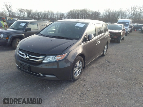 2014 Honda Odyssey EX-L with VIN 5FNRL5H64EB037646, listed as a IAAI auction lot 41786768 with 116,491 mi miles and . Bid and sale history available at carsss.com. Image 2.