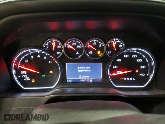 2020 Chevrolet Silverado 1500 LTZ with VIN 3GCUYGED7LG372739, listed as a Copart auction lot 50823385 with 57,607 mi miles and Salvage Title. Bid and sale history available at DreamBid. Image 9.