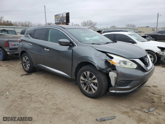 2016 Nissan Murano SL with VIN 5N1AZ2MG5GN108572, listed as a Copart auction lot 85048774 with 172,565 mi miles and Salvage Title. Bid and sale history available at carsss.com. Image 4.