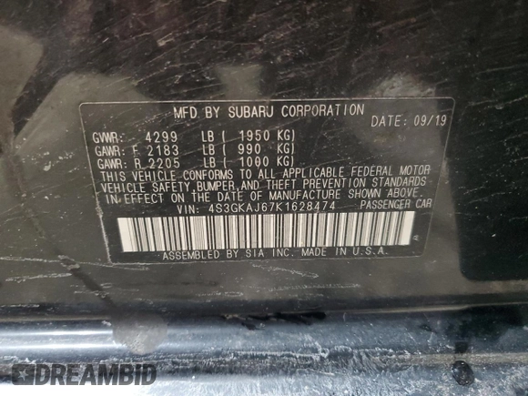 2019 Subaru Impreza Special Sports with VIN 4S3GKAJ67K1628474, listed as a Copart auction lot 88504965 with 92,892 mi miles and Salvage title. Bid and sale history available at DreamBid. Image 13.