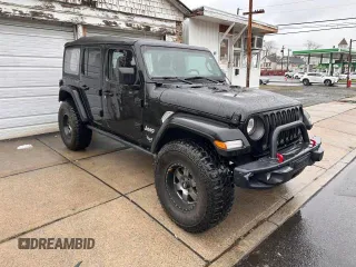 2018 Jeep Wrangler Unlimited Sport with VIN 1C4HJXDG8JW166409, listed as a Copart auction lot 71764992 with 33,521 mi miles and . Bid and sale history available at DreamBid. Image 1.