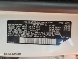 2021 Volvo XC40 Inscription с VIN YV4162UL0M2547716, выставлен на аукционе Copart как лот 48886655 с пробегом Не указан миль и Списание • Salvage title. История ставок и продаж доступна на DreamBid. Изображение 14.