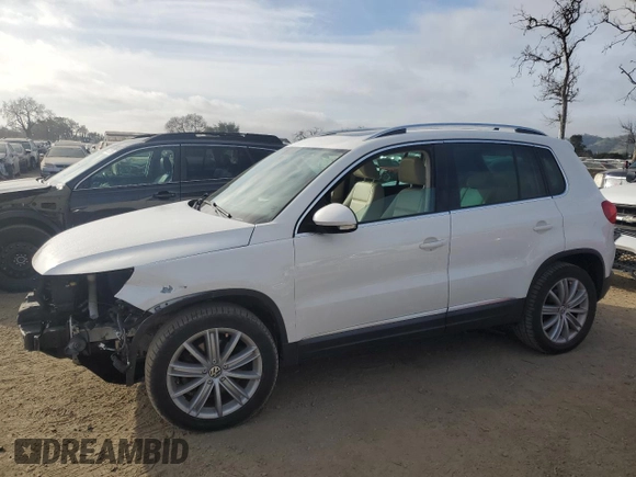 2012 Volkswagen Tiguan SE with VIN WVGAV7AX6CW555896, listed as a Copart auction lot 46454225 with 150,633 mi miles and Salvage Title. Bid and sale history available at DreamBid. Image 1.