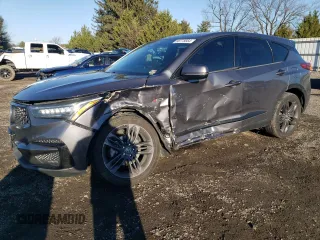 2019 Acura RDX w/A-Spec Pkg with VIN 5J8TC1H67KL006108, listed as a Copart auction lot 86778664 with 0 mi miles and Salvage Title. Bid and sale history available at carsss.com. Image 1.