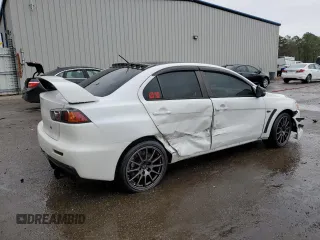 2015 Mitsubishi Lancer Evolution Final Edition with VIN JA32W7FV8FU028938, listed as a Copart auction lot 44698405 with 48,801 mi miles and Salvage Title. Bid and sale history available at carsss.com. Image 3.