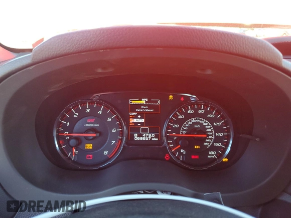 2021 Subaru WRX STI with VIN JF1VA2E63M9805896, listed as a Copart auction lot 84104264 with 68,657 mi miles and Salvage Title. Bid and sale history available at carsss.com. Image 9.