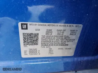 2019 Chevrolet Equinox LT with VIN 3GNAXVEX1KS564309, listed as a Copart auction lot 52532655 with 94,595 mi miles and Salvage Title. Bid and sale history available at carsss.com. Image 13.