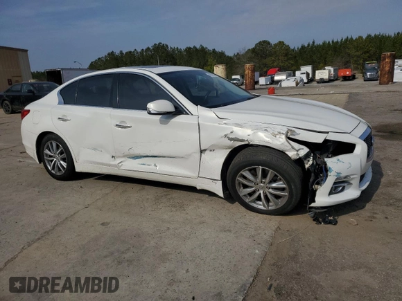 2015 Infiniti Q50 Premium with VIN JN1BV7AP5FM338254, listed as a Copart auction lot 43929335 with 119,056 mi miles and Salvage title. Bid and sale history available at DreamBid. Image 4.