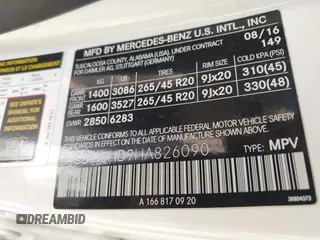 2017 Mercedes-Benz GLE 350 с VIN 4JGDA5HB9HA826090, выставлен на аукционе IAAI как лот 41971845 с пробегом 132 529 миль миль и . История ставок и продаж доступна на DreamBid. Изображение 9.