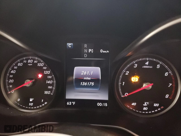 2016 Mercedes-Benz C 300 Luxury with VIN 55SWF4KB8GU113087, listed as a Copart auction lot 84115574 with 136,175 mi miles and Salvage Title. Bid and sale history available at DreamBid. Image 9.